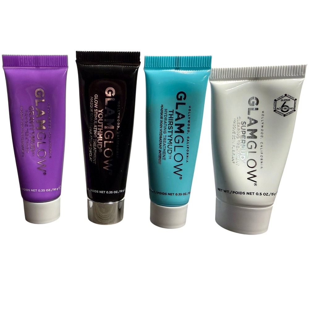Glamglow Face Mask Set Supermud Youthmud Thirstymud Gravitymud Travel Size 4pc